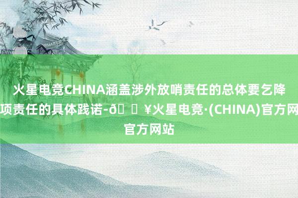 火星电竞CHINA涵盖涉外放哨责任的总体要乞降各项责任的具体践诺-🔥火星电竞·(CHINA)官方网站